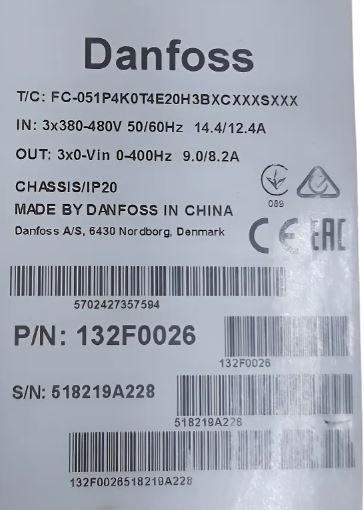 DANFOSS variador VLT MICRO DRIVE FC5151 4KW 5HP 380-480VAC
