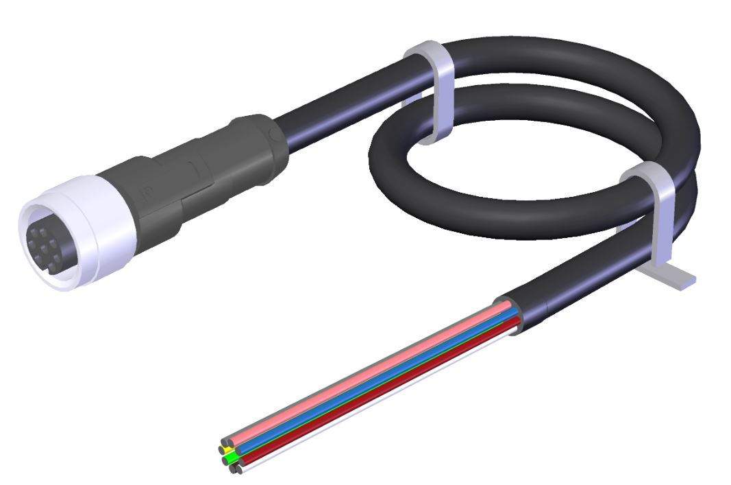Euchner Cable de conexión con conector M12, 8 polos, 10 m